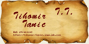 Tihomir Tanić vizit kartica